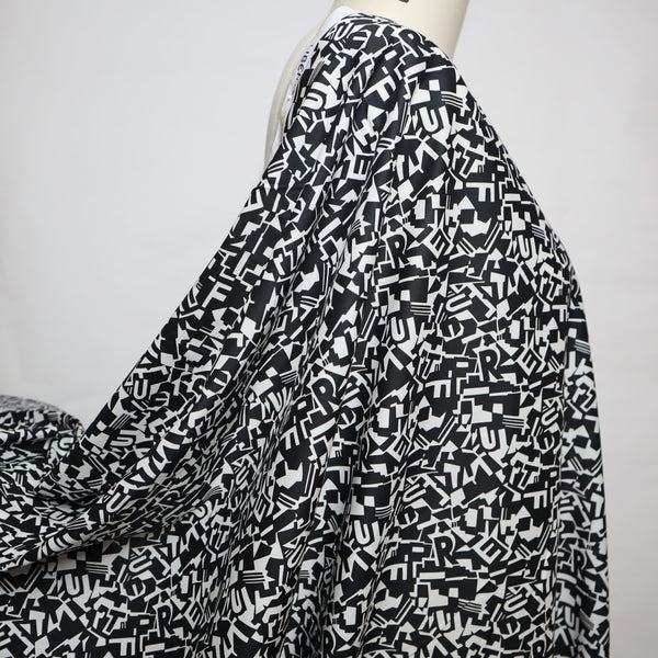 Liberty Fabrics ~ FuturLiberty 'Federico' Black *Remnant 3.5m Was $185 Now $148